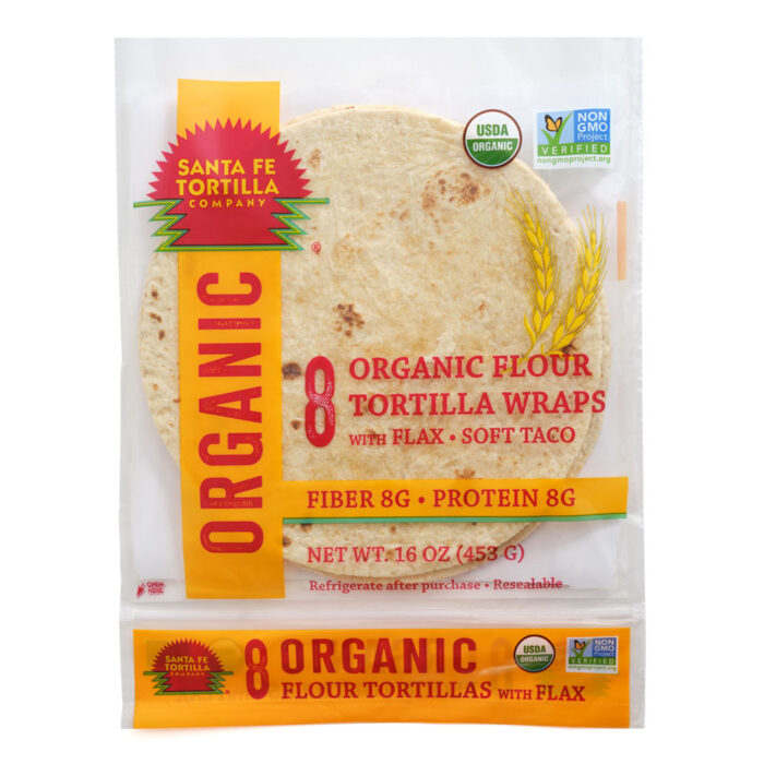 Santa Fe Organics 8” Soft Taco Tortilla with Flax