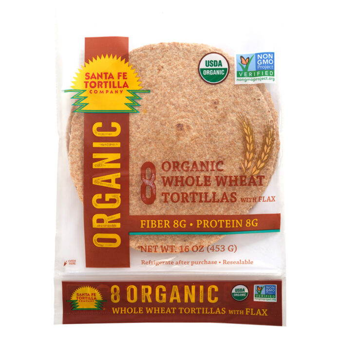 Santa Fe Organics 8” Whole Wheat Tortilla with Flax