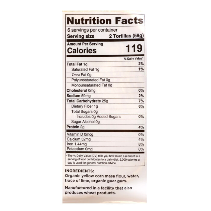 Santa Fe Organics 6” Yellow Corn Tortilla - Image 3