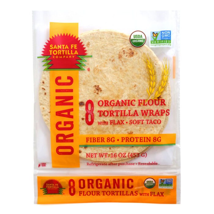 Santa Fe Organics 8” Soft Taco Tortilla with Flax