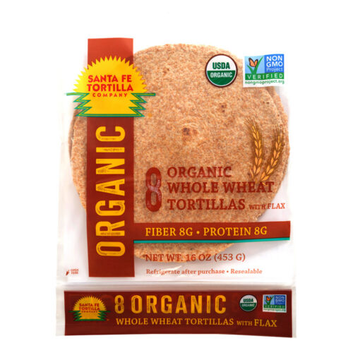 Santa Fe Organics 8” Whole Wheat Tortilla with Flax