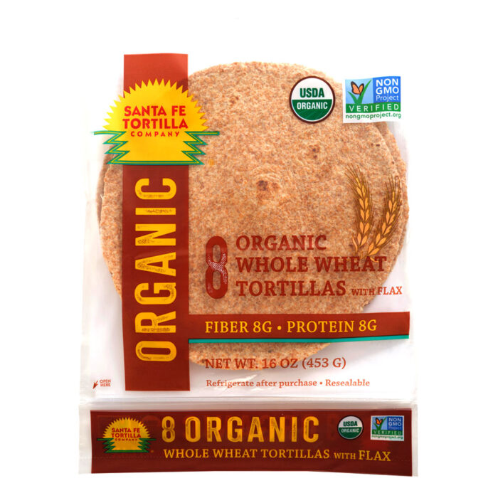 Santa Fe Organics 8” Whole Wheat Tortilla with Flax